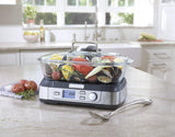Cuisinart Cookfresh Digital Glass Food Steamer for Cooking, 5-Liter Vegetable Steamer with 5 Pre-Programmed Settings, Keep Warm Function, Audible Alert, Dishwasher-Safe Pot, STM-1000, Stainless Steel