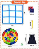 Actgan Giant Tic Tac Toe Outdoor Games, Bean Bag Toss Games, 26" Dart Board Game Double-Sided with Sticky Balls for Boys and Girls Ages 4-12 Kids Adults Family Lawn Yard Large Carnival Games