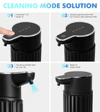 RYTOXILO Automatic Soap Dispenser Touchless, 2 Pack Black Auto Soap Dispensers for Bathroom and Kitchen, 12 Fl Oz Ribbed Plastic Electric Hands Free Dish Liquid Dispenser Wall Mount