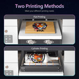 DXZ 2026 Upgraded A4 UV Printer Bundle with Laptop & Laminator, 3D Emboss UV Flatbed Printer with White Ink Mixing System, Direct Printing for Acrylic, Glass, Wood, Phone Cases, A/B Film Included