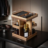 EXIN DECHEN Cologne Organizer for Men,Cologne Stand,3 Tier Wooden Perfume Shelf with Rotate,Desk Organizer,Gift for Dad From Wife,Husband Boyfriend Birthday Gift Ideas,Gifts for Men