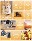 [100% Offset & 360° Stand] 4K Support Projector with WiFi 6 and Bluetooth 5.4, Antmap Outdoor Movie Projector with 12W Immersive Speaker, Home Theater Proyector Compatible with Phone/TV Stick/PC/PS5