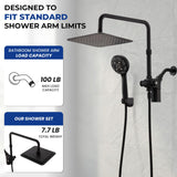 Ryamen Upgraded Dual Shower Heads Combo, 10 inch Filtered Shower Head with Handheld, 3-Way Rain Shower Head with Filters, 7 Settings Handheld Spray, High Pressure, Height Adjustable (Black)