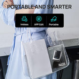 POLONO PM220S Bluetooth Thermal Label Maker, Portable Sticker Printer with 2'' x 1.18'' Label Tape, Easy to Use Label Machine for Home Office Business, Cream