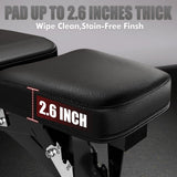 RitFit Adjustable/Foldable Utility Weight Bench for Home Gym, Weightlifting and Strength Training - Bonus Workout Poster with 35 Total Body Exercises