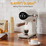 Nesskoko Espresso Machine with Steam Milk Frother Semi Automatic 20 Bar Compact White with Toggle Switch for home Cafetera Espresso, Latte, Cappuccino, Americano, Macchiato