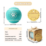 NIUBNKJ 100 Pack Light Blue Tennis Balls Wedding Favors for Dog Lovers, 2.5 Inch, Fur Ever Love Paw Print, Includes Individual Boxes, Cards and Twine