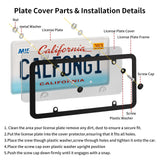 CPProDilig License Plate Covers & Frames, 2 Pack Grey Car Front and Rear License Plate Protector Holder with Screws & Caps, Unbreakable Car Licence Plate Frame, Universal for Most Standard US Plates