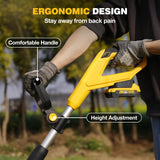 Alloyman 20V Cordless Tiller Cultivator, 360RPM Electric Garden Tiller, with 2 * 2.0Ah Batteries & Charger, 9In Tilling Width and 6.6In Depth