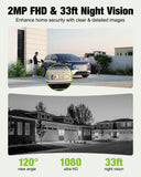 MUBVIEW Wireless Video Doorbell Camera with Chime, No Subscription, 1080p