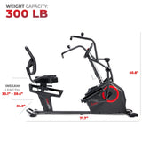 Sunny Health & Fitness Electromagnetic Recumbent Cross Trainer Exercise Elliptical Bike w/ Arm Exercisers, Easy Access Seat & Exclusive SunnyFit® App Enhanced Bluetooth Connectivity - SF-RBE4886SMART Sunny Health & Fitness