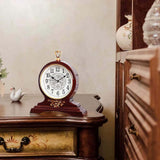 rnuie Desk Clock for Table Decor, Retro Mantel Clock Battery Operated for Fireplace Mantel, Living Room, Bedroom, Office, Desktop Decoration(Second Brown)
