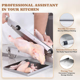 Moongiantgo Manual Frozen Meat Slicer Bone Short Rib Cutter Chicken Chopper Machine 13.5 Inch Double Blade Heavy Duty Guillotine Biltong Cutter for Korean BBQ Shabu Hot Pot (KD0288)