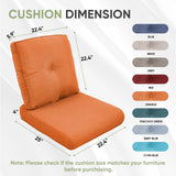 moosprr Outdoor Cushion Set of 4, Waterproof Outdoor Seat Cushions 25x22, Patio Chair Cushions for Outdoor Furniture, Couch Cushion Replacement, Include 4 Back & 4 Seat Cushions, Orange