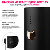 VINABON Electric Wine Opener - Updated 2026 One-Touch Automatic Wine Bottle Opener Corkscrew - Rechargeable (Up to 100 Bottles/Charge) with Foil Cutter Stand, LED Indicator. Includes Wine Guide eBook