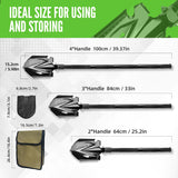 Zune Lotoo Camping Shovel Folding Multitool, 18 in 1 Compact Tactical Survival Shovel High Carbon Steel Camping Gear for Men Outdoor Hiking Backpacking Spade Emergency Car Offroad Entrenching Tool