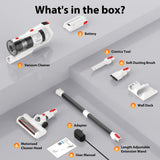 Tikom V750 Cordless Vacuum Cleaner for Home, 45000Pa/500W Stick Vacuum with LED Display, Charging Wall Dock, Anti-Tangle, Lightweight Handheld Vacuum for Pet Hair, Hard Floor, Carpet, White
