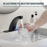 Touchless Bathroom Sink Faucets, Greenspring Automatic Faucet Bathroom Commercial Motion Sensor Faucet Battery or Plug-in Powered with Control Box and Temperature Mixer, Black