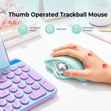 seenda Wireless Trackball Mouse, Ergonomic Bluetooth Rollerball Mouse,Green