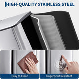 Triple Compartment Stainless Steel Trash and Recycling Bin Combo,16 Gallon,Removable Inner Buckets,Collapsible Foot Pedal,Indoor Use for Kitchen Home Office