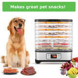 Homdox Food Dehydrator for Jerky & Fruit, 8 BPA-Free Trays, 72H Timer & Temp Control 158°F, 400W Dehydrator Machine for Herbs, Veggies, Meat, Dog Treats, Fruit Roll Sheet Included
