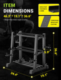 YOLEO Multifunctional Dumbbell Rack, Heavy-Duty Weight Rack for Dumbbell, Kettlebell, Barbell, Weight Plates, 1100LBS Capacity Adjustable 3-Tier Storage Rack (Rack Only)