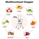 ROVSUN Commercial Vegetable Chopper French Fry Cutter Potato Slicer Fruit Chopper, Super Value Set of Suction Feet, 1/2'', 3/8'', 1/4'', 8-Wedge Blades and Pusher Blocks for Restaurant, Home & Kitchen