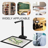 High Speed Document Camera, Portable Document Scanner with LED Fill Light