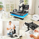 5 in 1 Heat Press Machine for t Shirts Professional Swing Away Heat Press Digital Combo 12" x 15" 360-degree AKEYDIY