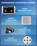 Ultrasonic Cleaner with Knob, Total 760W Professional Industrial Auto Cleaning Machine CREWORKS