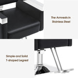 BarberPub Classic Recline Hydraulic Barber Chair Salon Spa Chair Hair Styling Beauty Equipment 3021 (Black)