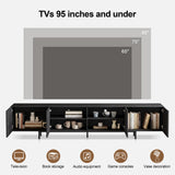 NessCarsti 94.48" Mid Century Modern Black TV Stand for TVs Up to 100 Inch