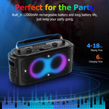 RRNUY Portable Bluetooth Speaker 300W Peak Big Powerful Loud Sound Deep Bass Large Wireless Boombox with Subwoofer DSP Led Light for Home Party Outdoor Gatherings Camping Backyard