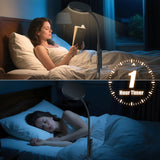 PACOVY Floor Lamp, Adjustable Height Floor Lamps for Living Room Bedroom, 120 LED Super Bright Standing Lamp Remote & Touch Control Dimmable Gooseneck Tall Stand Reading Lamp for Office Craft, Black