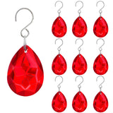 H&D HYALINE & DORA 10pcs Bauhinia Crystal Suncatcher Prisms Chandelier Beads Replacement 38mm Hanging Crystals Ornament Pendant for Window Wedding Party Decor,Red