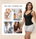 SHAPSHE Waist Trainer Corset for Women Tummy Control Sport Workout Body Shaper Vest for Postpartum Gym Zipper and Hooks Black 3XL