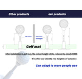 Hotenfes Adjustable Unbreakable Golf Tee, Rubber Golf Tees for Mats, Driving Range Tee（2 Pack Blue+2 high Struts）