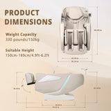 HealthRelife 4D Massage Chair Full Body Zero Gravity Recliner - 55“ SL-Track,15 Auto Modes,11 Massage Technique,40 Airbags Massage,with Yoga Stretch,APP Control,Shiatsu Foot Massage(Beige)
