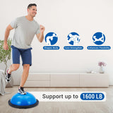 Exercise Balls Half Balance Ball Trainer w/Non-Slip Base (1600Lbs), 2 Exercise Bands, Pump & Extra Ball, Stability Trainer for Core, Yoga, Strength, Home Gym, Physical Therapy