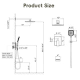 Gabrylly Shower System with Tub Spout, Wall Mounted Tub Shower Faucet Set for Bathroom with High Pressure 10" Rain Shower head and 3-Setting Handheld Shower Head Set, Brushed Nickel