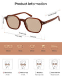 SOJOS Retro Square Polarized Sunglasses Womens Men SJ2674 Brown