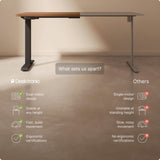 Desktronic HomeOne Standing Desk 60x30 — Ergonomic Sit Stand Home Office Desk, Made in Europe, Electric Dual Motor Height Adjustable, USB & USB-C Charging, Wobble-Free, Touchscreen, 3 Memory Presets