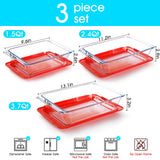 NUTRIUPS 1.5+2.4+3.7Qt Deep Glass Baking Dish, 11.5x8x3 in & 9.5x7x2.7 in & 8x6x2.4 in 3-Pack Deep Lasagne Dish with Lids for Oven, Rectangular Glass Bakeware