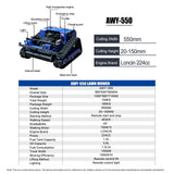 AIWEIYA-Remote Control Lawn Mower,Oil-Electric Hybrid Crawler Track Mower,3-15CM Cutting Height Professional Landscape and Estate Mower for 100% Slope(45°) Large Turf Grass Cutting
