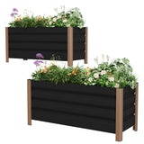 Garvee 39"x16"x18" Gary Aluminum Raised Garden Planter Box, 2-Pack