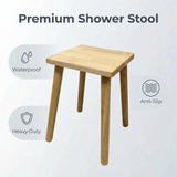 Pinyunxuan Solid Wood Square Stool, Natural Color
