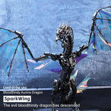 URFunModel 3D Metal Puzzle for Adults, Steampunk Puzzle Bloodthirsty Aurora Dragon 3D Metal Model Building Kit with Sand, 3000+PCS 3D Jigsaw Puzzle Dragon Animal Puzzle DIY Craft Kit Gift