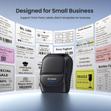 CLABEL 221B 2" Bluetooth Thermal Label Printer with 3 Label Rolls, Black