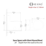 Toilet with Soft Close Toilet Seat, 12'' Rough-In Toilet KK KE KING