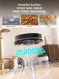 Lefant Robot Vacuum and Mop, 15000Pa Suction, 90-Day Self-Emptying, Auto Mop Washing&Drying, Obstacle Avoidance, All-in-One for Pet Hair Carpet, 5G WiFi Alexa/APP/iWatch Control, M3 White
